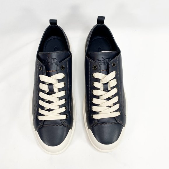 COACH C114 Lo Top Sneaker Navy 10.5 D Mens Leather - Picture 5 of 8